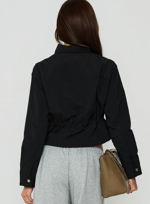 Annisa Funnel Neck Jacket Black