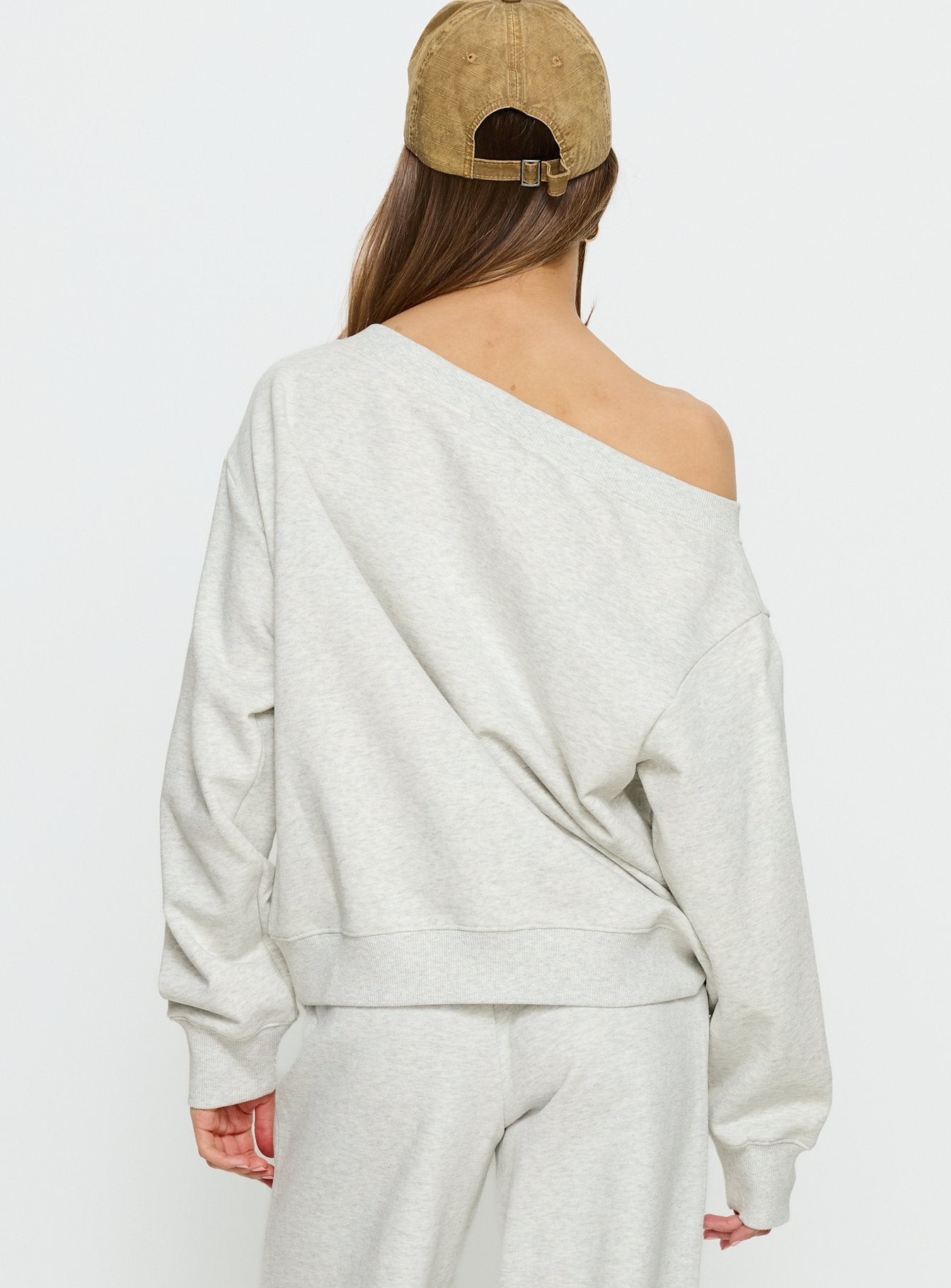Wellness Off the Shoulder Jumper Grey Marle | Princess Polly