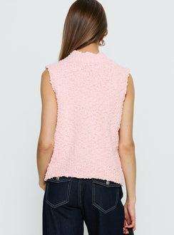 Lanette High Neck Sleeveless Top Soft Pink