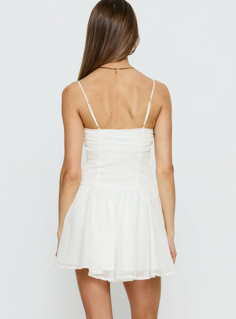 open lace back dress So Sweet Mini Dress | White | Womens main image 1