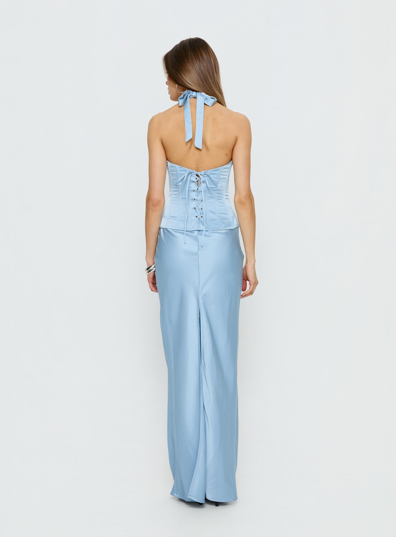 sachin and babi light blue dress Shop La Femme 32062 Plunging Neckline Criss Cross Back Corset Lace/Tulle  A-Line Evening Dress – B Chic Fashions main image 1