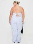 Princess Polly High Waisted Pants  Collied Low Rise Pants Blue / White Stripe Curve