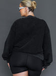 Black crewneck sweatshirt