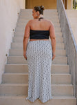 Mercer Linen Blend Maxi Skirt Black / White Curve Princess Polly  Maxi 