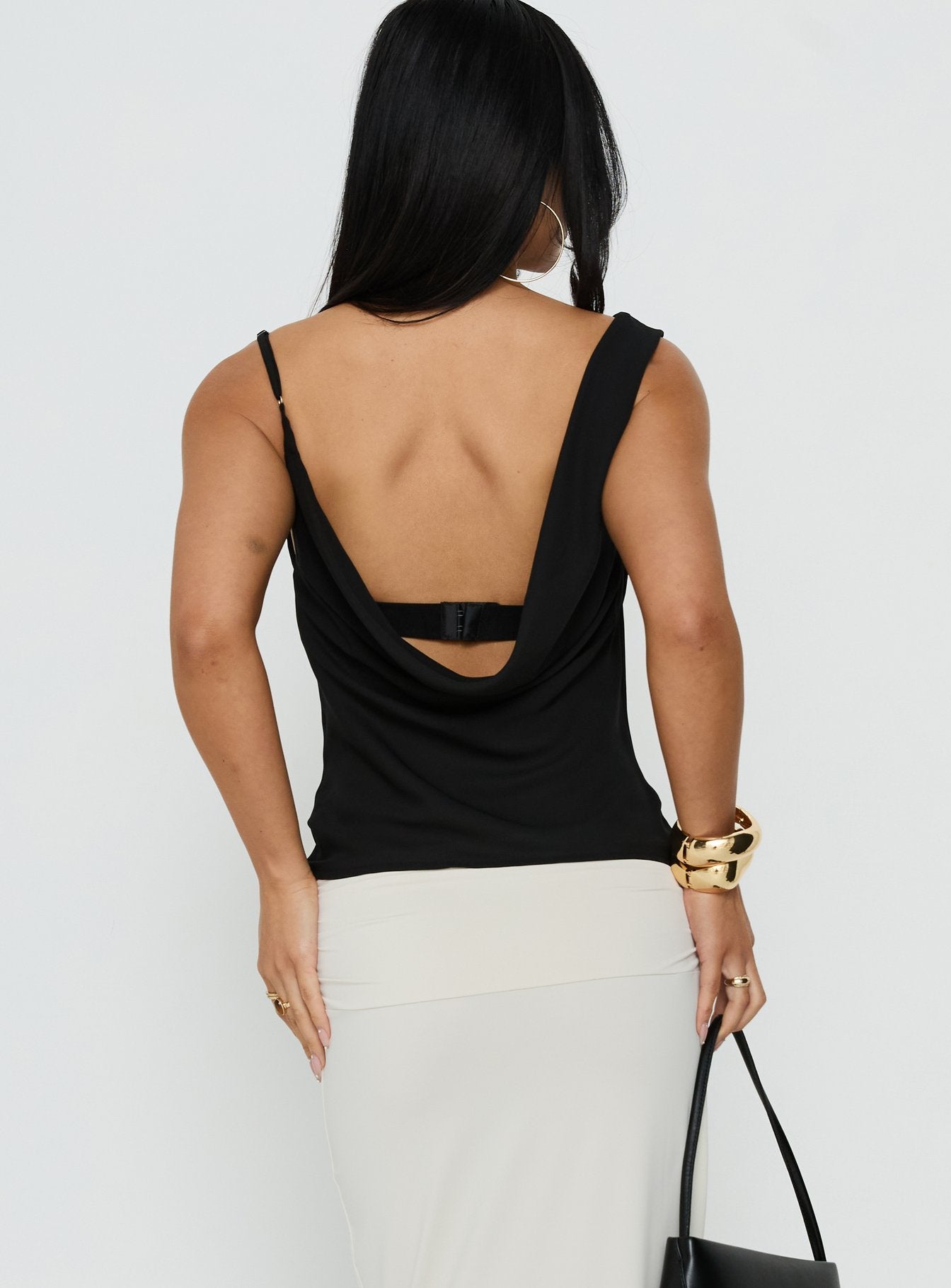 Winding Roads Layered Asymmetrical Top Black | Princess Polly