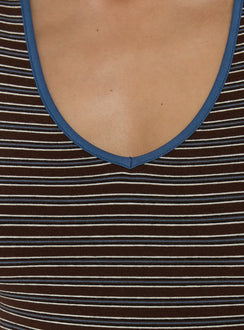 Truce V Neck Tank Top Multi Stripe