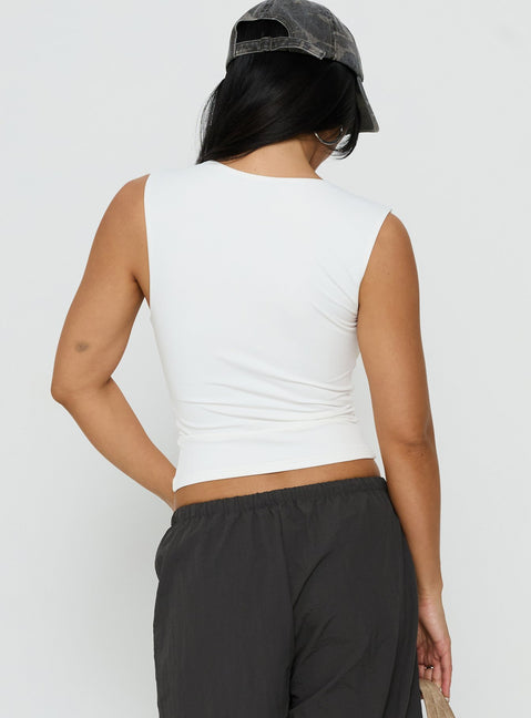 Tannen Cut Out Tank Top White