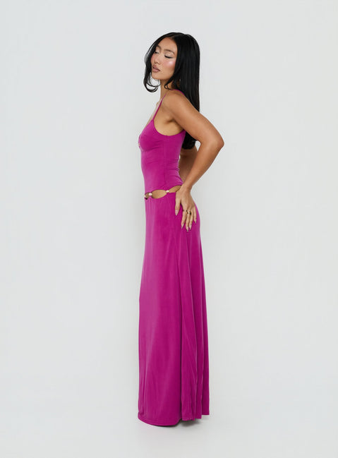 Allspice Beaded Maxi Dress / Plum