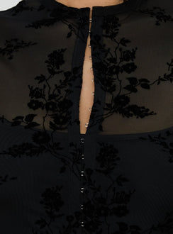 Kelira Keyhole Cutout Mini Dress Black