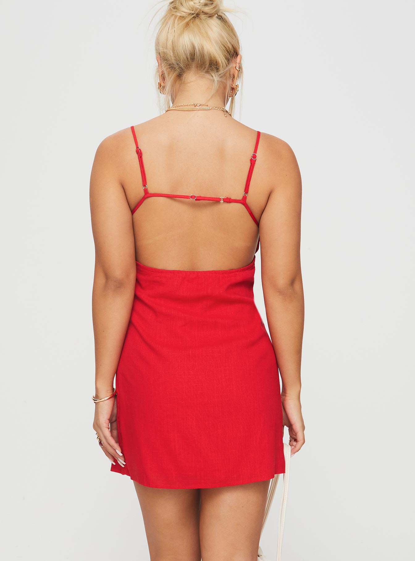 princess polly mini red dress Dollie Linen Mini Dress Red