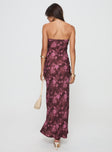 Princess Polly Sweetheart Neckline  Abeila Strapless Maxi Dress Burgundy