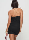 Dartel Strapless Mini Dress Black