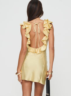 Butacup Frill Mini Dress Yellow Butacup Frill Mini Dress Yellow