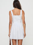 Mini dress Fixed straps, square neckline, invisible zip fastening at back, ruching at waist Non-stretch, fully lined 
