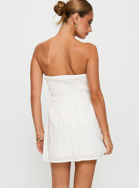 Sybille Strapless Mini Dress | White | Womens | Princess Polly Sybille Strapless Mini Dress | White | Womens | Princess Polly