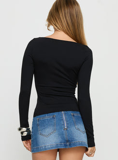 Ryka Long Sleeve Eyelet Top Black
