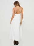 Maxi dress Adjustable shoulder straps, tie fastening at back Non-stretch, fully lined 