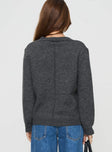 back view of model wearing Princess Polly Larkins Cardigan Grey 