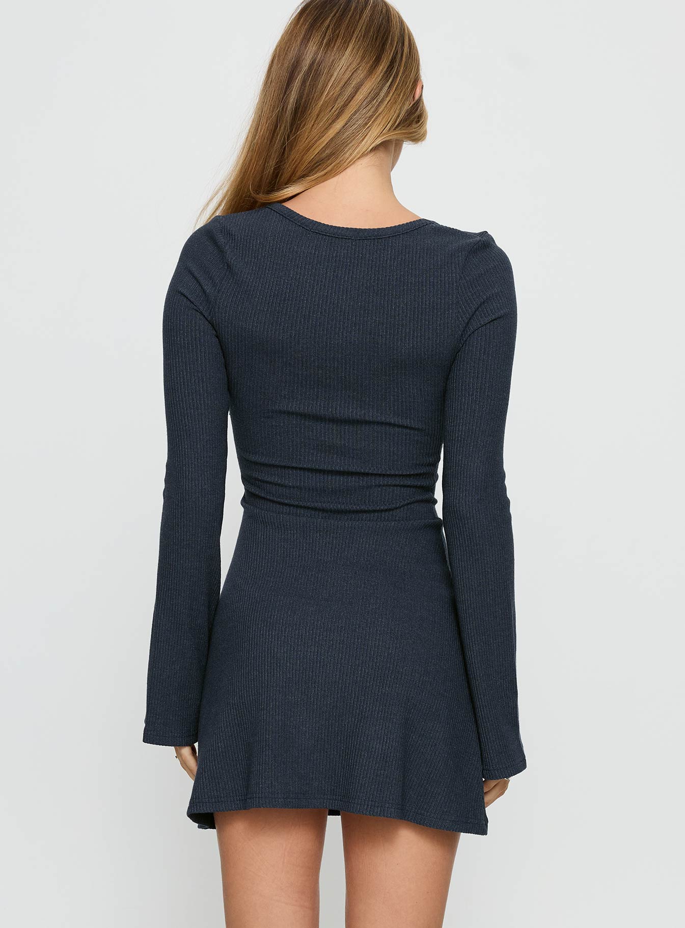 Best Interest Long Sleeve Mini Dress Navy | Princess Polly Best Interest Long Sleeve Mini Dress Navy | Princess Polly