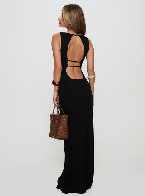Ace Of Hearts Backless Maxi Dress Black Petite | Princess Polly Ace Of Hearts Backless Maxi Dress Black Petite | Princess Polly