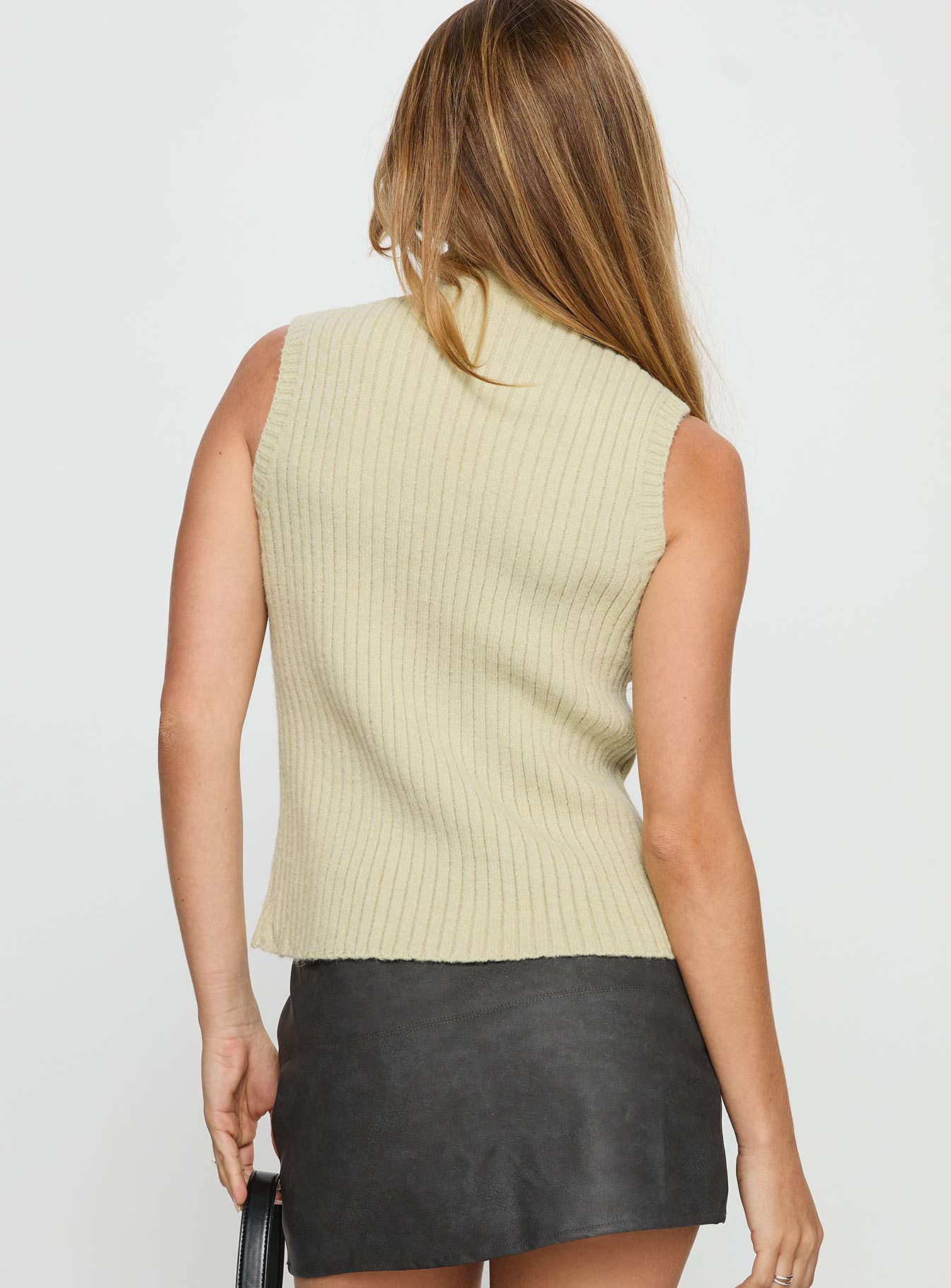 Mayleen Sleeveless High Neck Top Sage
