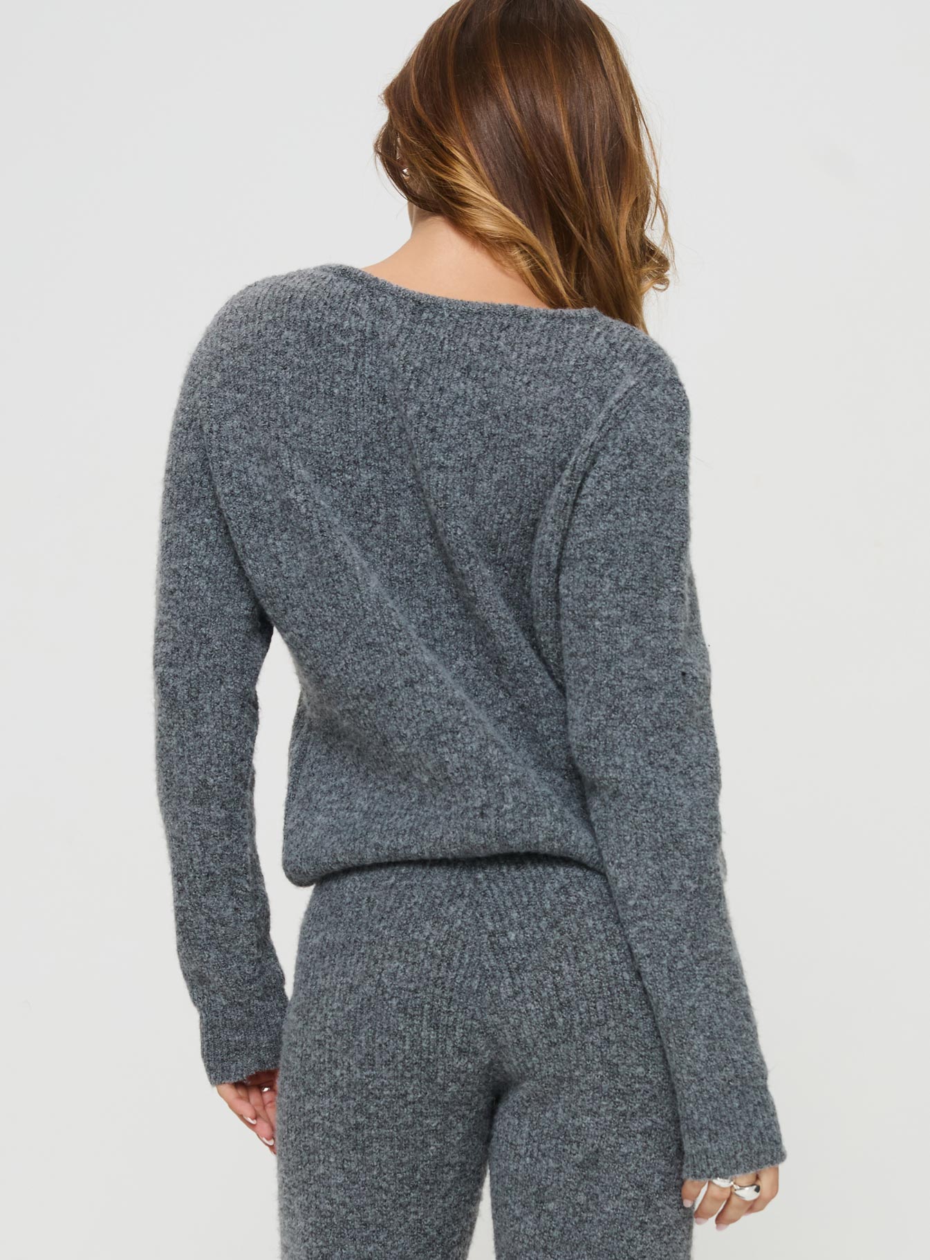 I am I  ループボアニット Lachlynn Oversized Knit Sweater Charcoal Marle | Princess Polly