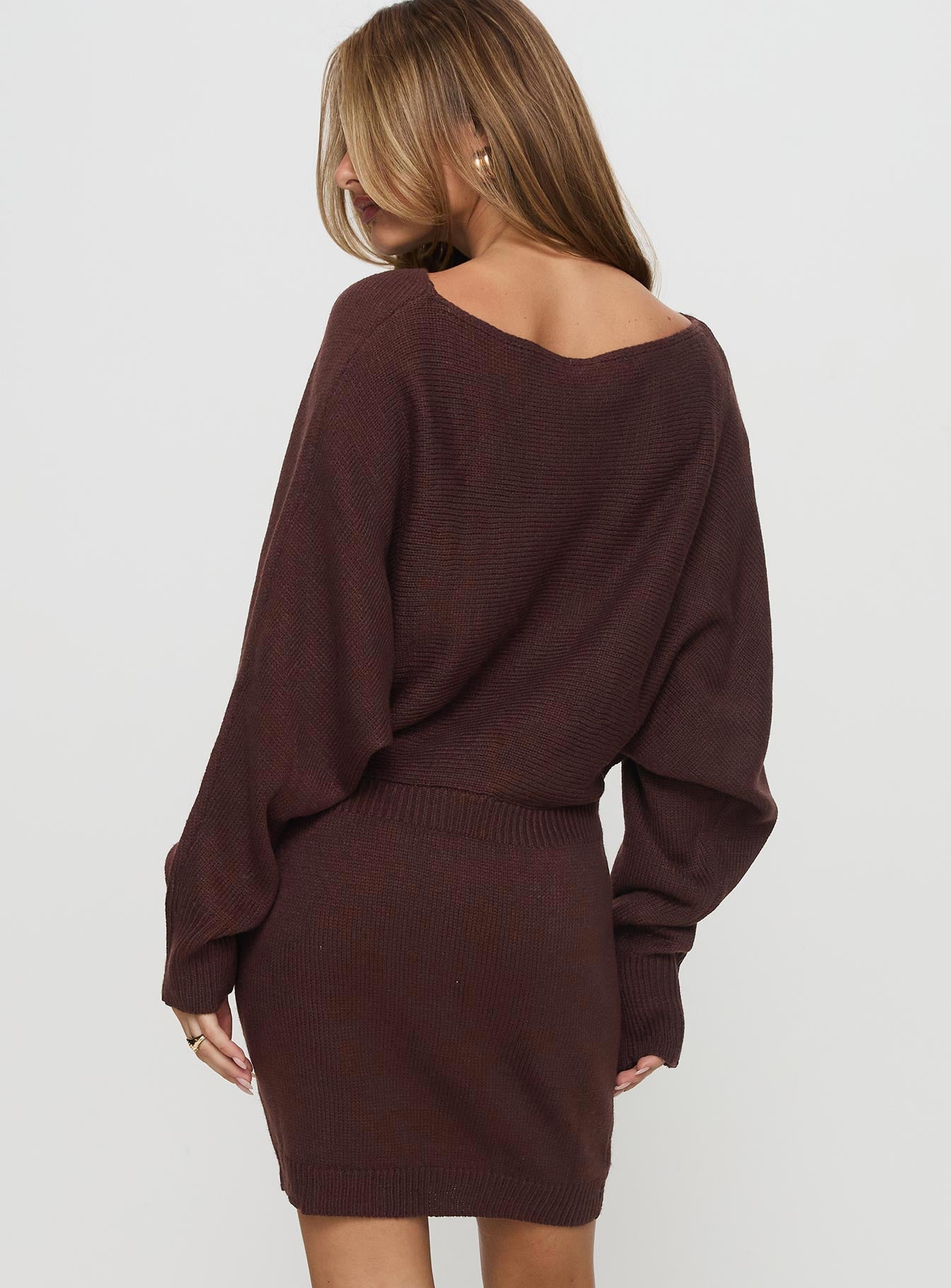 Bellamie Long Sleeve Mini Dress Chocolate | Princess Polly Bellamie Long Sleeve Mini Dress Chocolate | Princess Polly
