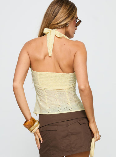 Isabetta Halter Top Lemon