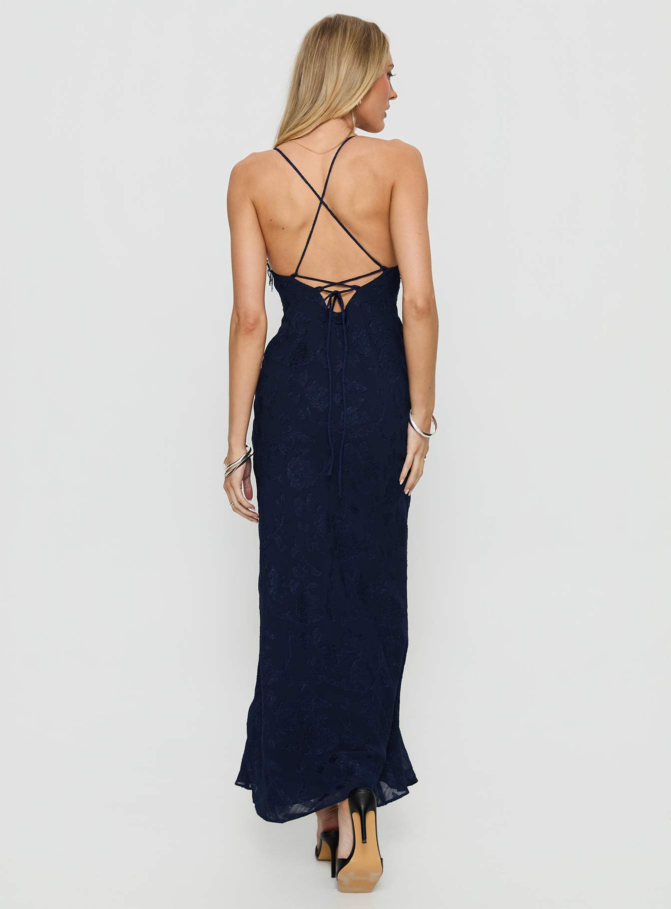 Alvera Fringe Beaded Maxi Dress Navy | Princess Polly Alvera Fringe Beaded Maxi Dress Navy | Princess Polly