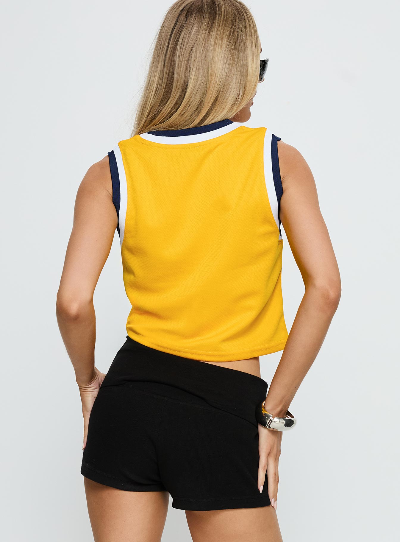 UC San Diego Cropped Basketball Jersey Tank Yellow