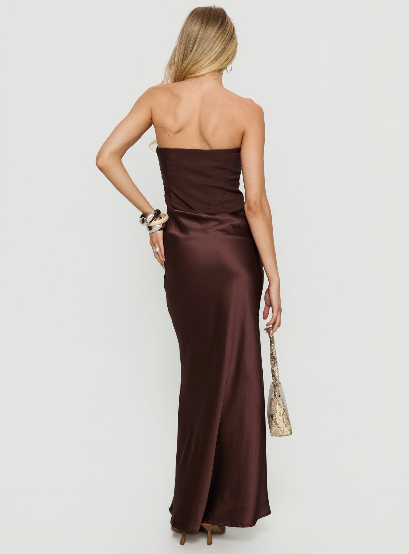 Lulita Strapless Maxi Dress Brown | Princess Polly Lulita Strapless Maxi Dress Brown | Princess Polly