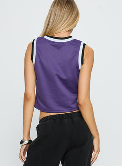 NYU Cropped Basketball Jersey Tank Violet