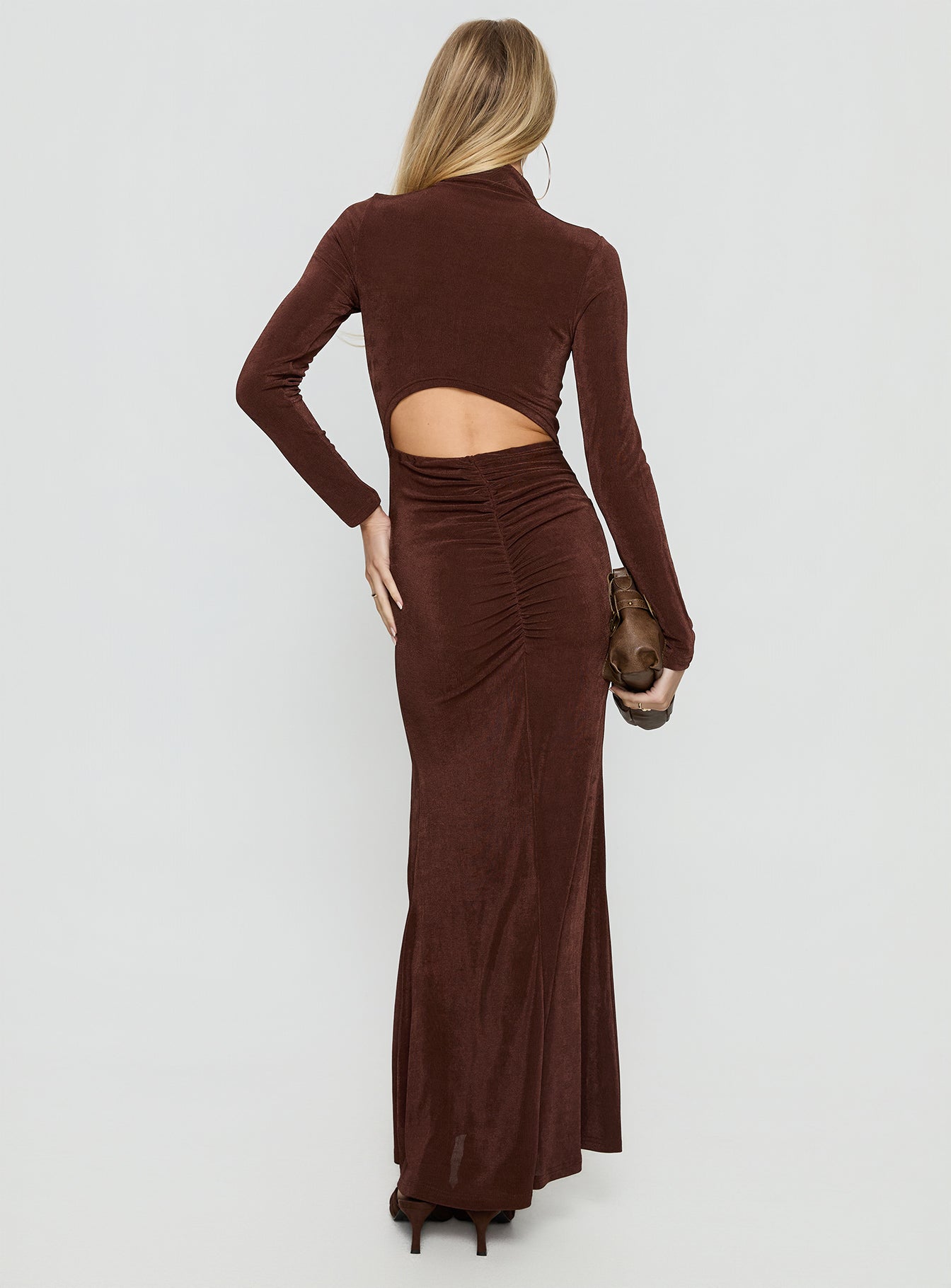 Yaqueline Long Sleeve Ruched Maxi Dress Burgundy | Princess Polly Yaqueline Long Sleeve Ruched Maxi Dress Burgundy | Princess Polly