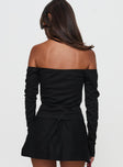 Wish You The Best Off Shoulder Bow Detail Top Black