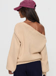 Jadynn Off Shoulder Knit Sweater Cream