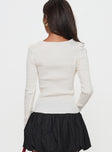 Murphey Ruched Long Sleeve Top Cream