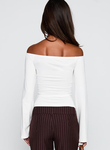 Nevah Long Sleeve Top White