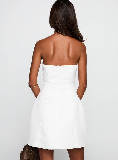 envie strapless mini dress white Envie Strapless Mini Dress White
