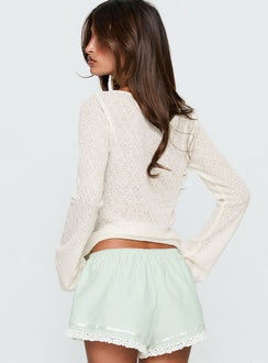 Rhubarb Lace Shorts Green Check