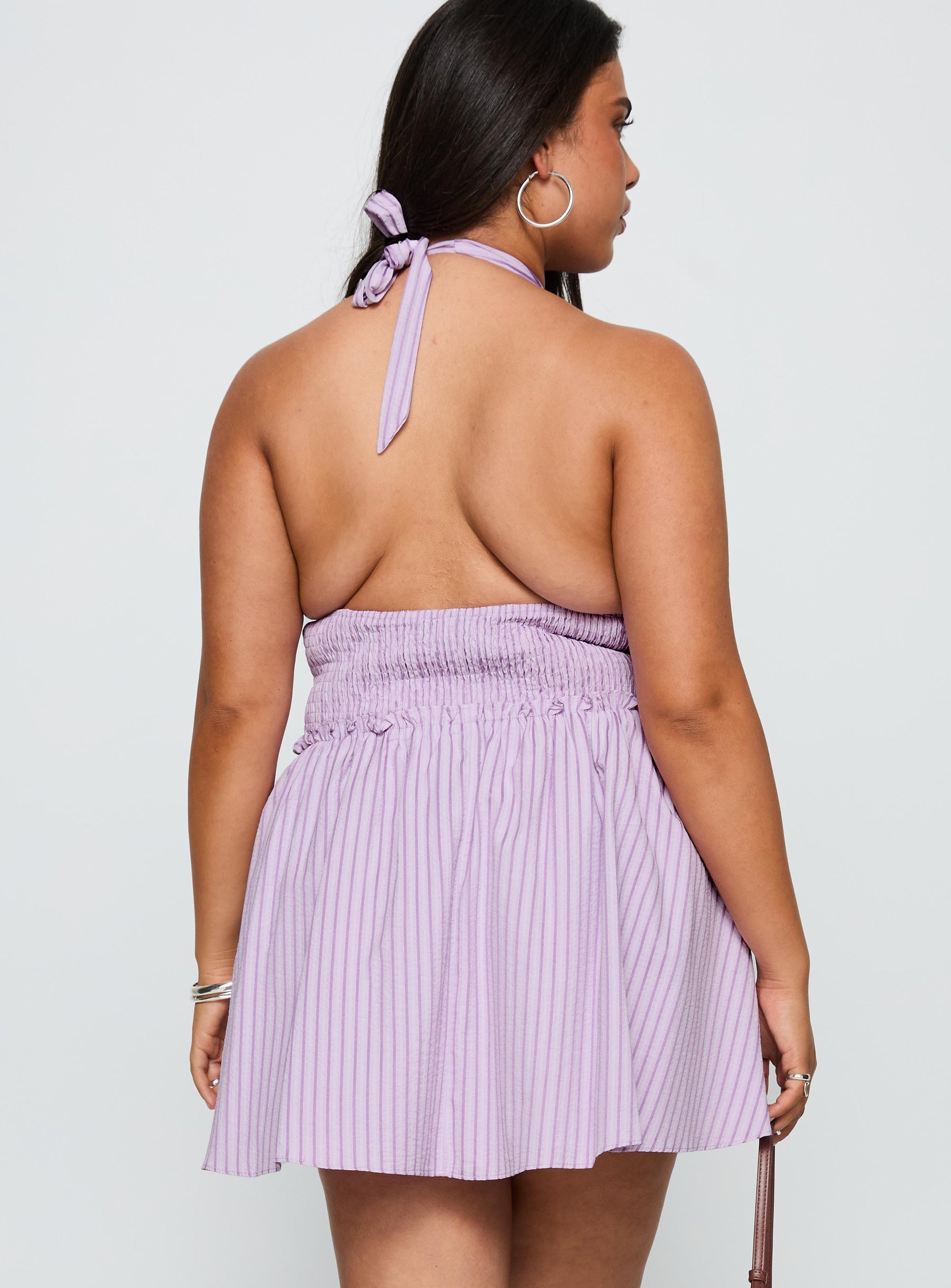 princess polly purple halter dress Time Of Your Life Plunge Halter Mini Dress Purple