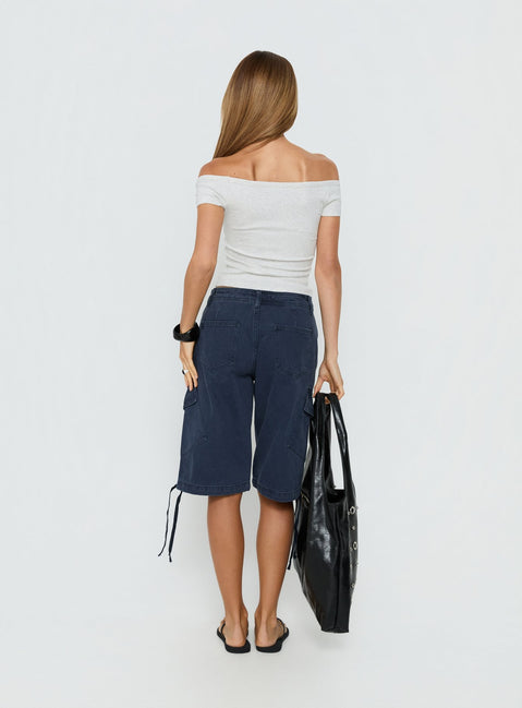 Apres Tie Waist Jorts Navy