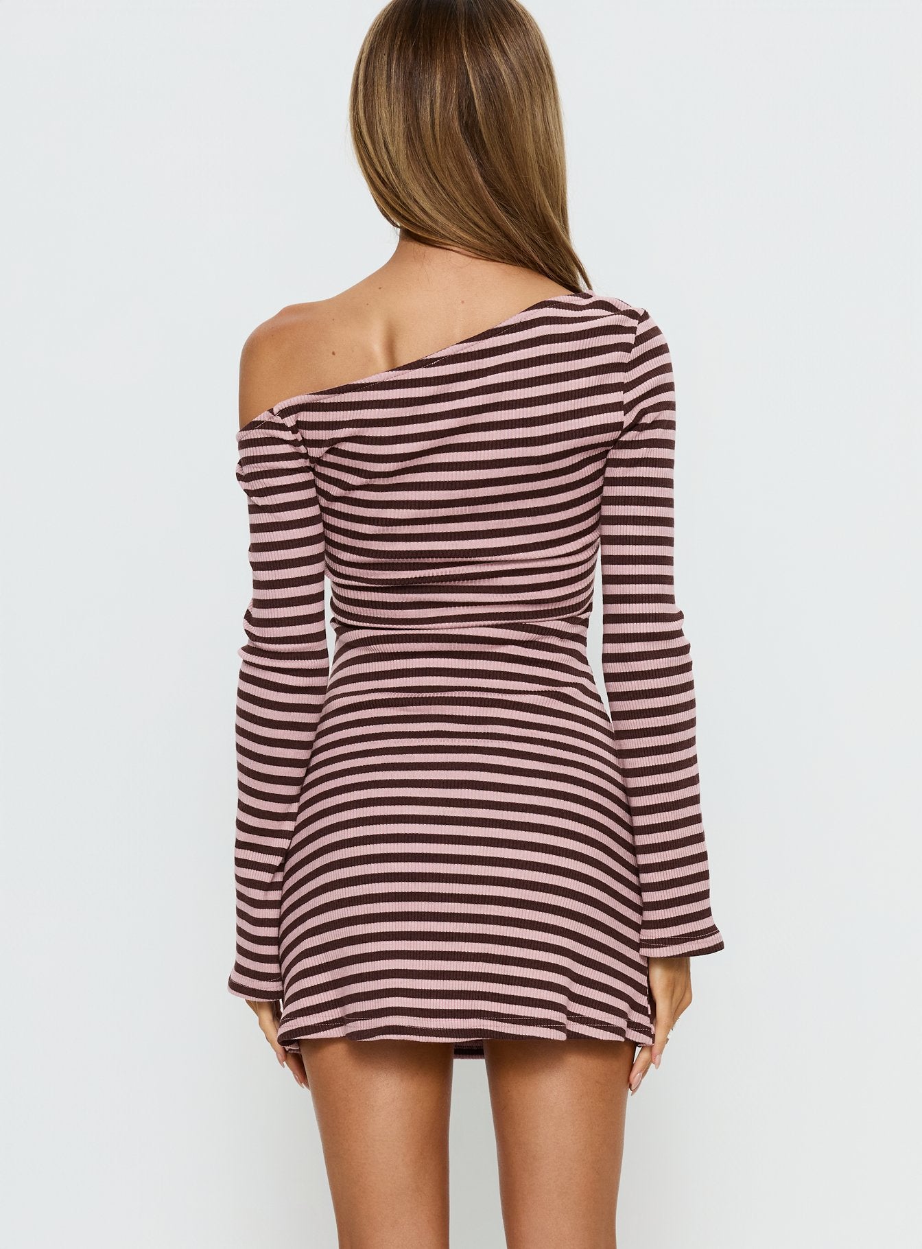 off the shoulder striped mini dress Longchamp Off The Shoulder Striped Smocked Mini Dress Spring Summer 2020 Runway