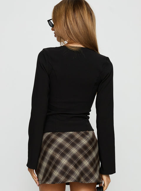 Serefina Long Sleeve Top Black