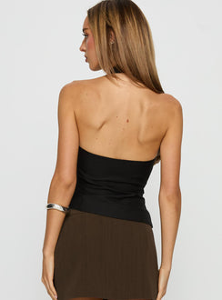 Rosanto Asymmetrical Buckle Top Black