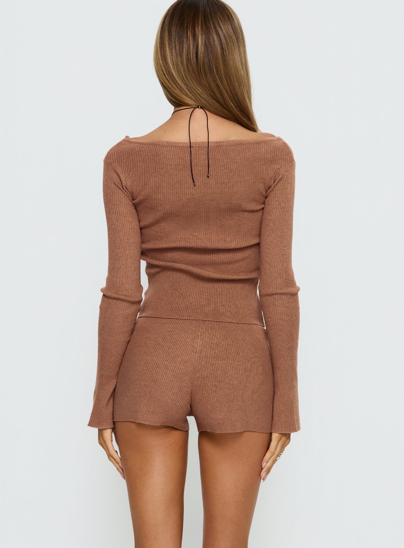 Ahani Low Rise Knit Shorts Mocha