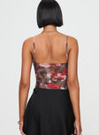 back view of model wearing Princess Polly Dahna Bodysuit Multi Sleeveless 