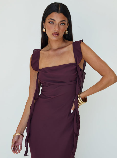 lanai dress princess polly Princess Polly Lanai chiffon drape detail maxi dress in black