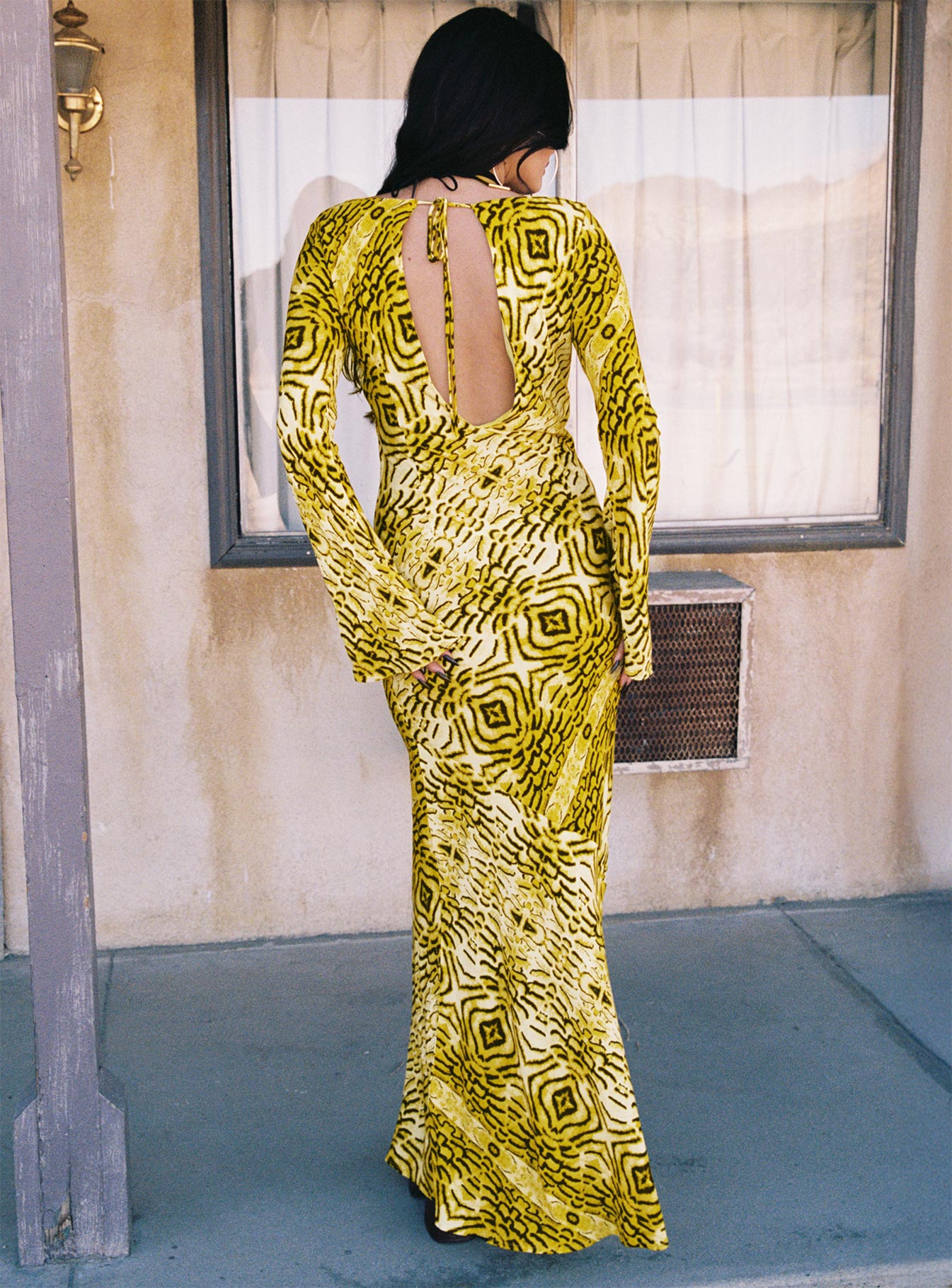 Setting Sun Long Sleeve Maxi Dress Yellow / Black | Princess Polly Setting Sun Long Sleeve Maxi Dress Yellow / Black | Princess Polly