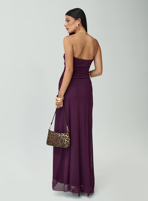 barbarella strapless maxi dress purple STRAPLESS CORSET MAXI DRESSES-Purple S