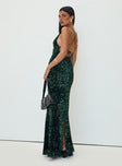 Charlette Sparkle Maxi Dress Dark Green